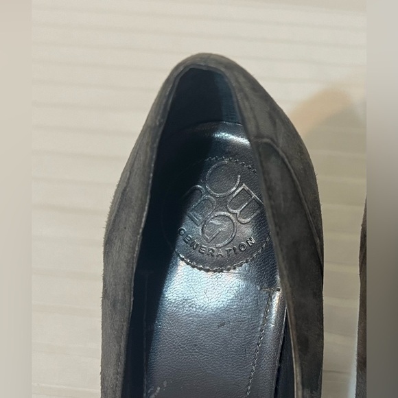 BCBG Galena Grey Suede Studded Jeweled Square Toe Heels Pumps SZ 6.5 - Picture 8 of 11